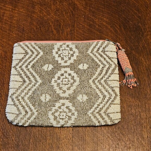 Jasper & Jeera Silver, White and Pink Beaded Bag - Picture 2 of 6